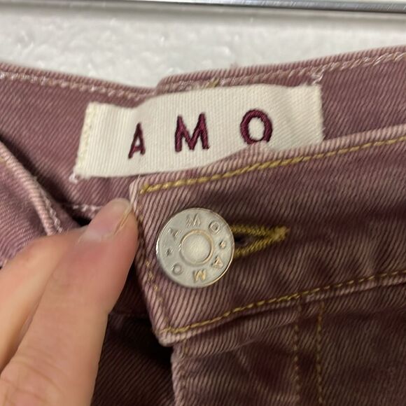 AMO Denim Jean Shorts You Are Love short red Size 31 Tommy Cuff Color Bloodstone - Picture 3 of 5